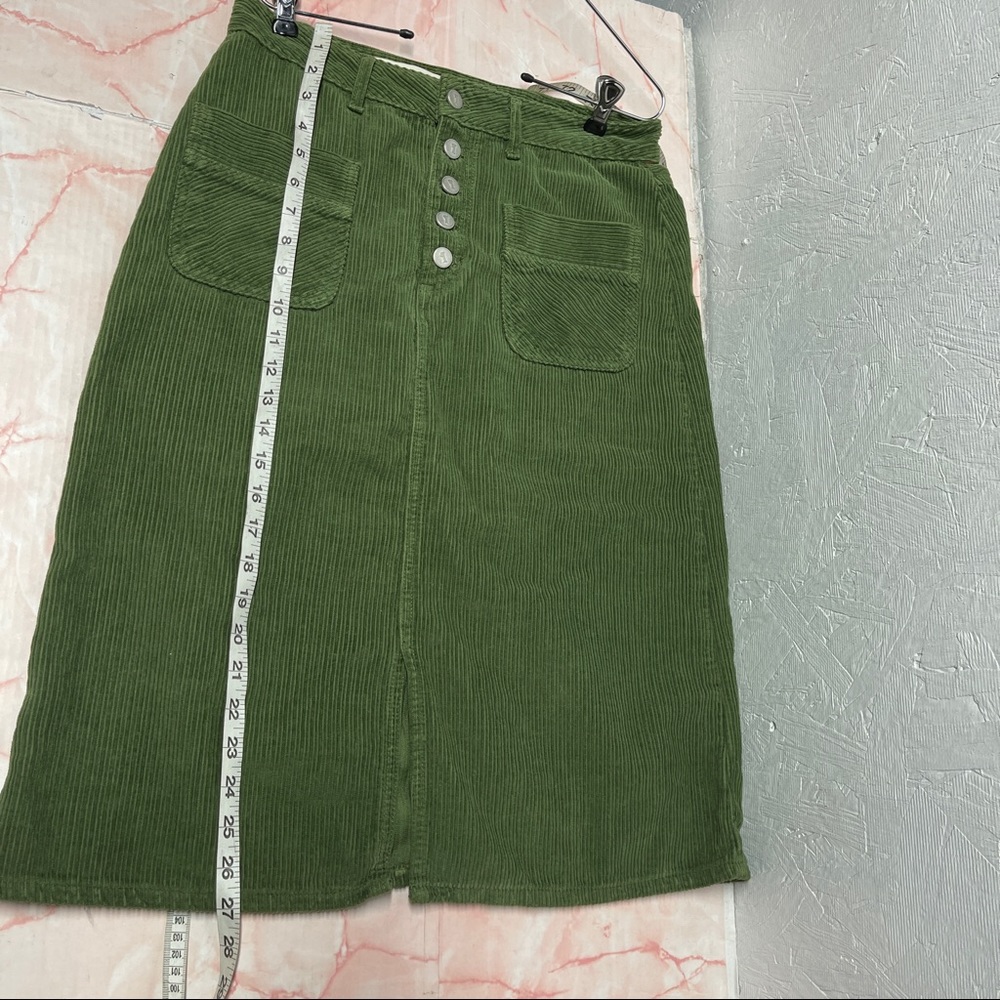 Sold Anthropologie Pilcro green Corduroy Skirt - Picture 3 of 8